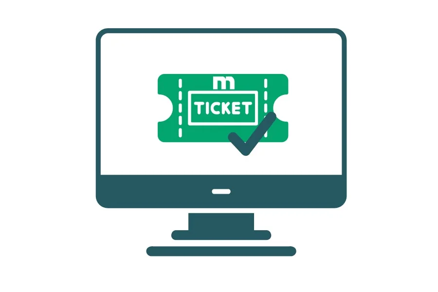 Icon für das MEDAT Online-Ticketsystem zur Erfassung von Support-Anfragen auf einem Monitor.