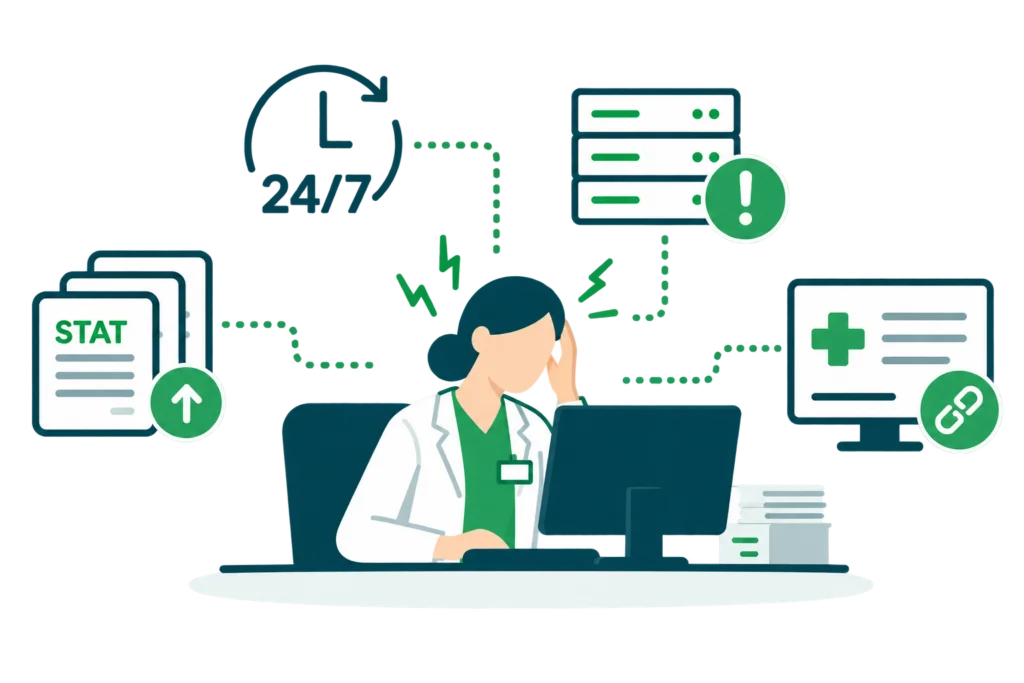 Laborinformationssystem für die Krankenhaus-IT mit automatisierter Geräteanbindung, 24/7-Verfügbarkeit und sicheren Labor-Workflows.