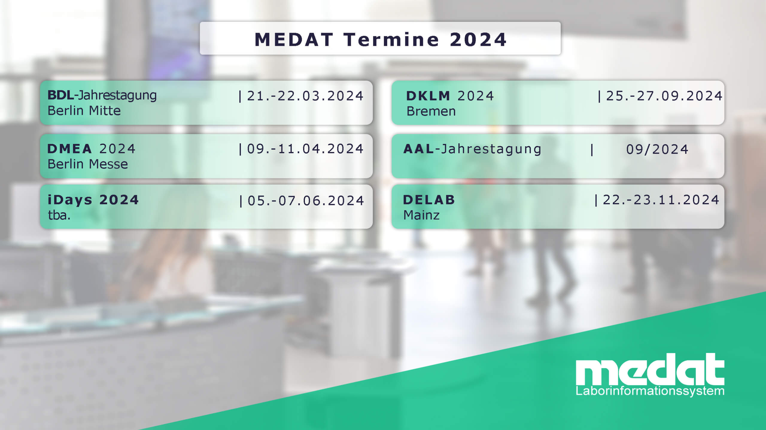 Messetermine 2024 Medat Laborinformationssystem